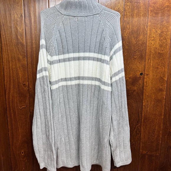 Vintage Reverb Sweater Turtleneck Pullover Gray White Men's 3XL - Picture 4 of 6